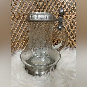 Rein Zinn Cut Glass Pewter Germany Cut crystal Stein